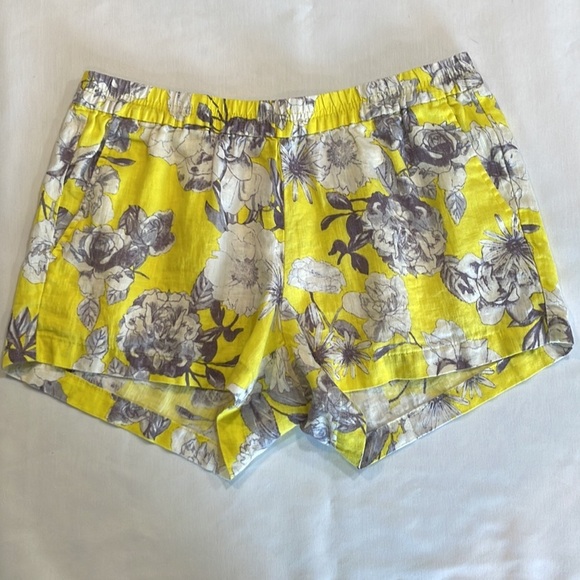 Kut from the Kloth Pants - Linen Shorts • Yellow & Gray • Size 10 • KUT from the Kloth Jansen